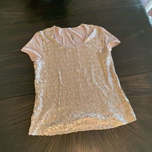 Planet | Beige Sequin Top